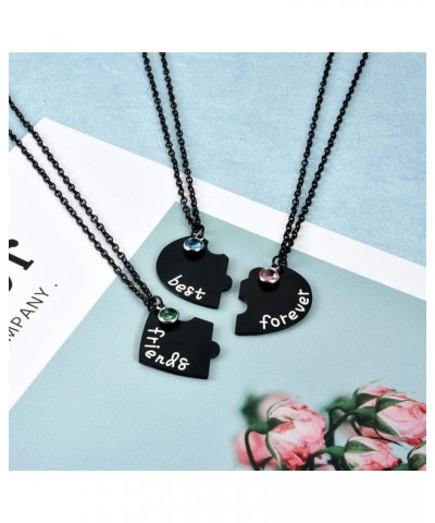 Best Friends Forever and Ever Friendship Necklaces for 3/4,Alloy Heart Matching Puzzle Piece BBF Pendant Necklace Friendship ...