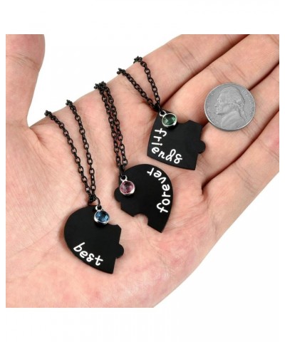 Best Friends Forever and Ever Friendship Necklaces for 3/4,Alloy Heart Matching Puzzle Piece BBF Pendant Necklace Friendship ...