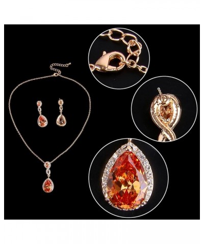 Wedding 8-Shape Zircon Jewelry Set Austrian Crystal Topaz Color $10.59 Jewelry Sets