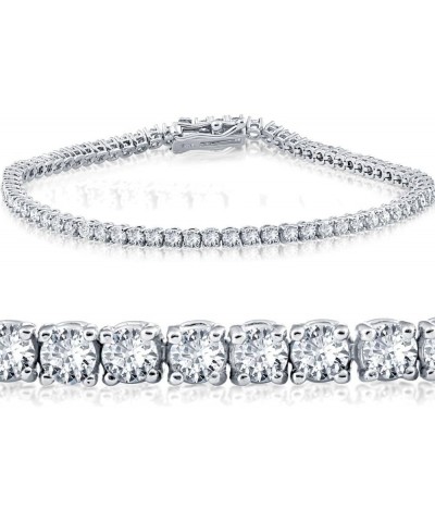 Pompeii3 3 Ct Diamond Tennis Bracelet 14k White Gold 7" Lab Grown Double Locking Clasp Women's Prong Set $456.75 Bracelets