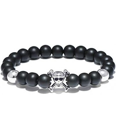 Anime One Piece Strand Bead Bracelet Cool Skull Natural Stone Beads Bracelets & Bangles For Men Women Hand Jewelry Bileklik (...