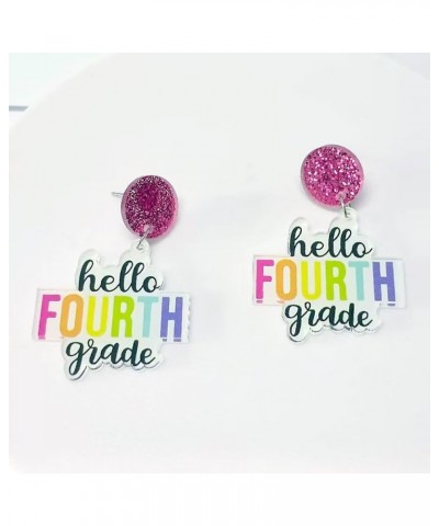 Teacher Earrings Back-To-School Gift Color Grade Earrings Shiny Student Earrings Teacher Gift For Women One Size Fourth $4.58...