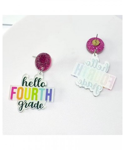 Teacher Earrings Back-To-School Gift Color Grade Earrings Shiny Student Earrings Teacher Gift For Women One Size Fourth $4.58...