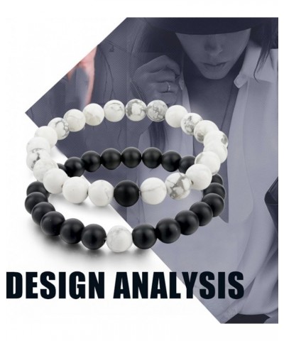 8mm Lava Stone Bracelet Men Women Rainbow Bead Distance Bracelets for Couples Black $9.20 Bracelets