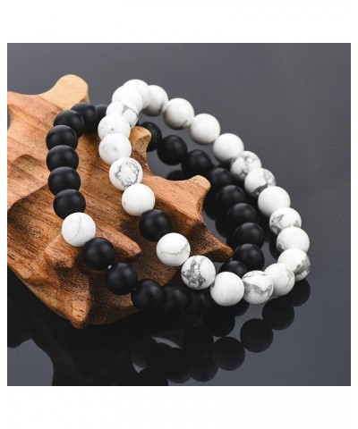 8mm Lava Stone Bracelet Men Women Rainbow Bead Distance Bracelets for Couples Black $9.20 Bracelets