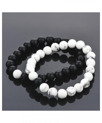 8mm Lava Stone Bracelet Men Women Rainbow Bead Distance Bracelets for Couples Black $9.20 Bracelets