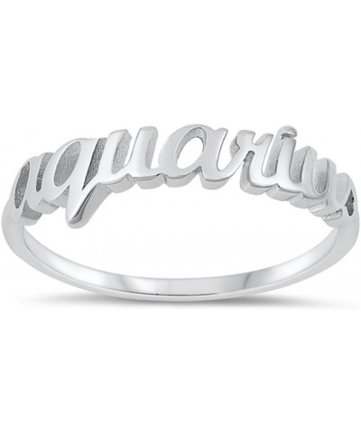 CHOOSE YOUR STYLE Sterling Silver Zodiac Ring Aquarius $9.10 Rings