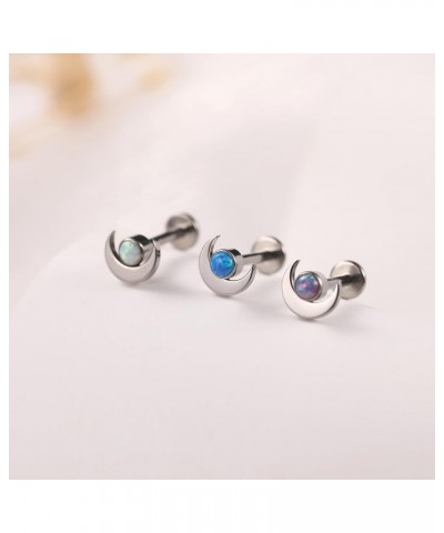 Labret Studs 16g G23 Titanium Earrings16G 6/8/10mm Clear CZ/Opal Titanium Internally Threaded Earrings Labret Monroe Lip Stud...