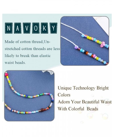 Stone Beads Waist Chain Non-Elastic Belly Chains African Colorful Bead Body Chain Summer Beach Bikini Accessories Jewelry for...