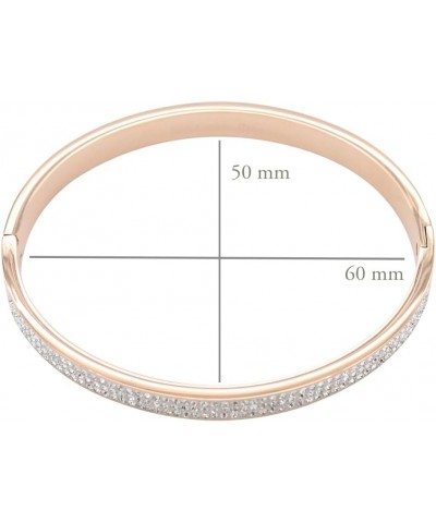 Gold Plated Stainless Steel with CZ Stones Hinged Bangle 6mm Width Bracelets fow Women 7 6mm Rose Gold $10.38 Bracelets