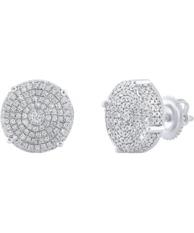 0.50 Carat (ctw) Round Diamond Ladies Circle Pave Cluster Screw Back Stud Earrings 1/2 CT | Available in 10K/14K/18K Gold & 9...