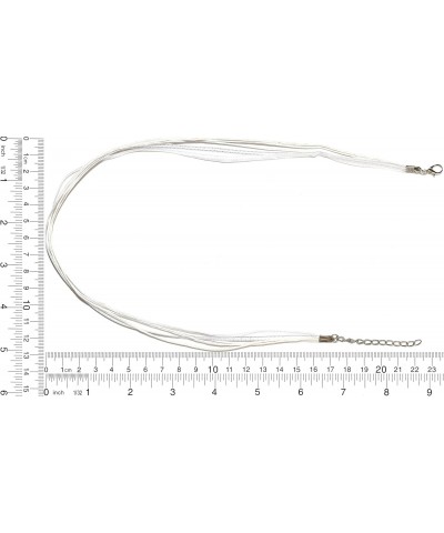 100pcs 19.5" Inches White Silver Lining Ribbon String Cord Necklace Lobster Claw $9.17 Necklaces