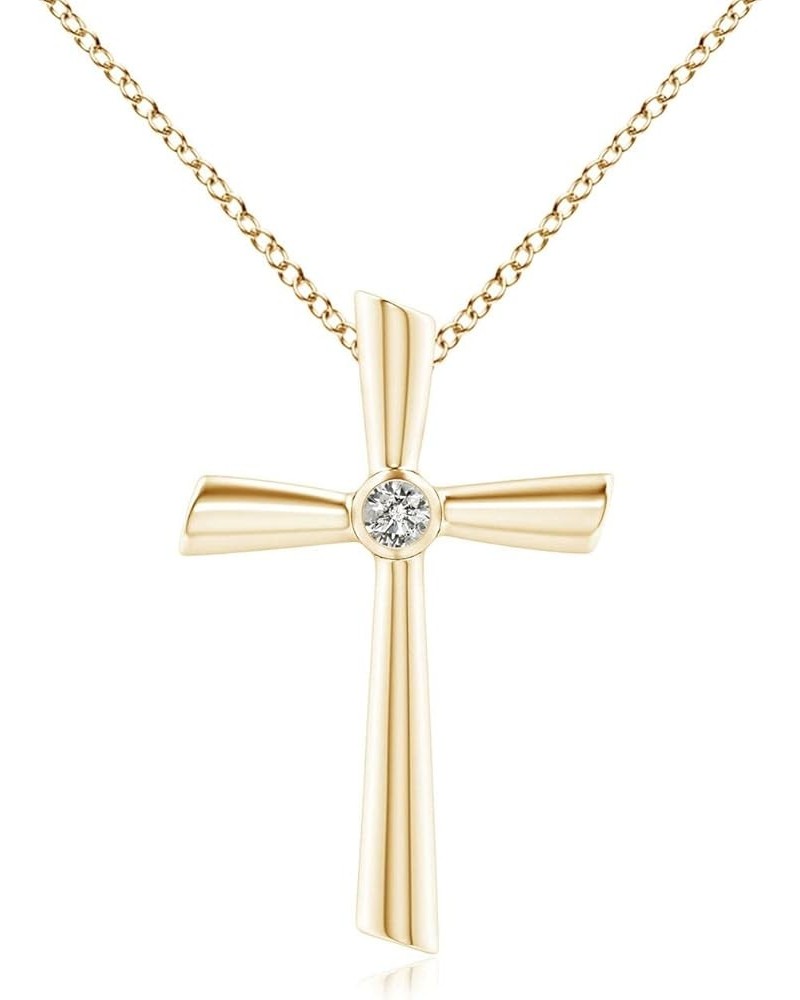 Natural Diamond Cross Pendant Necklace for Women, Girls in 14K Solid Gold/Platinum | April Birthstone | Jewelry Gift for Her ...