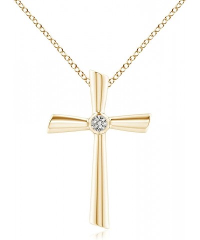 Natural Diamond Cross Pendant Necklace for Women, Girls in 14K Solid Gold/Platinum | April Birthstone | Jewelry Gift for Her ...