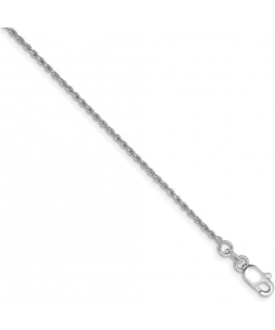 Solid 10k White Gold 1.15mm Diamond-Cut Rope Chain Necklace - with Secure Lobster Lock Clasp 7.0 Inches $121.80 Necklaces