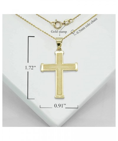 Solid 10k Gold Religious Cross Pendant Pendant (Size Mini-Large) 2.11 Inches Rose Gold $51.69 Necklaces