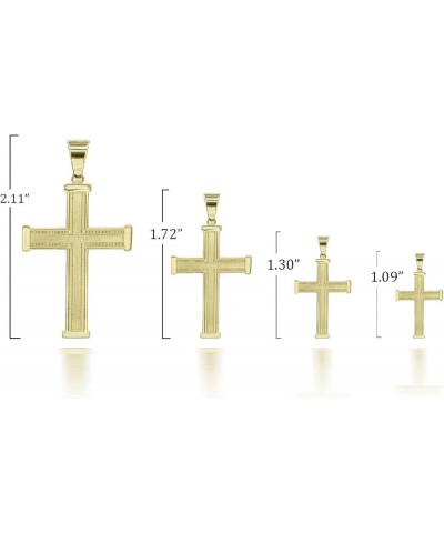 Solid 10k Gold Religious Cross Pendant Pendant (Size Mini-Large) 2.11 Inches Rose Gold $51.69 Necklaces