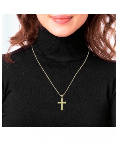 Solid 10k Gold Religious Cross Pendant Pendant (Size Mini-Large) 2.11 Inches Rose Gold $51.69 Necklaces