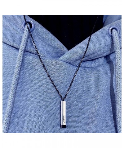 Custom Medical Alert Necklace for Men Women,Stainless Steel Med Emergency ID Engraved 3D Bar Pendant Slider Medic Alert Neckl...