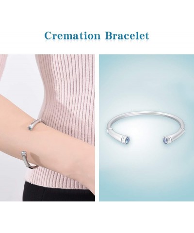 Cremation Urn Bracelet for Women Shiny Birthstone in December Pretty Urn Keepsake Memorial Ash Holder Bracelet Light blue $8....