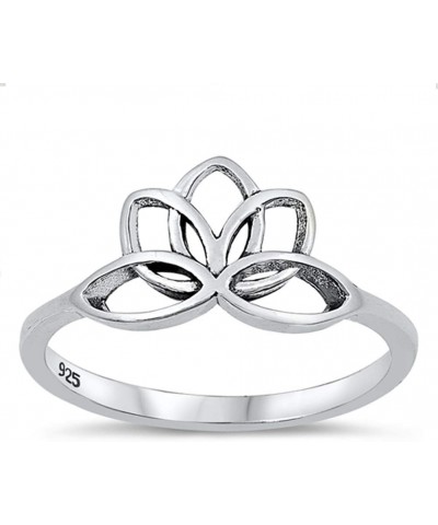 Beautiful Spiral Lotus Flower Ring New .925 Sterling Silver Band Sizes 4-10 $11.93 Rings