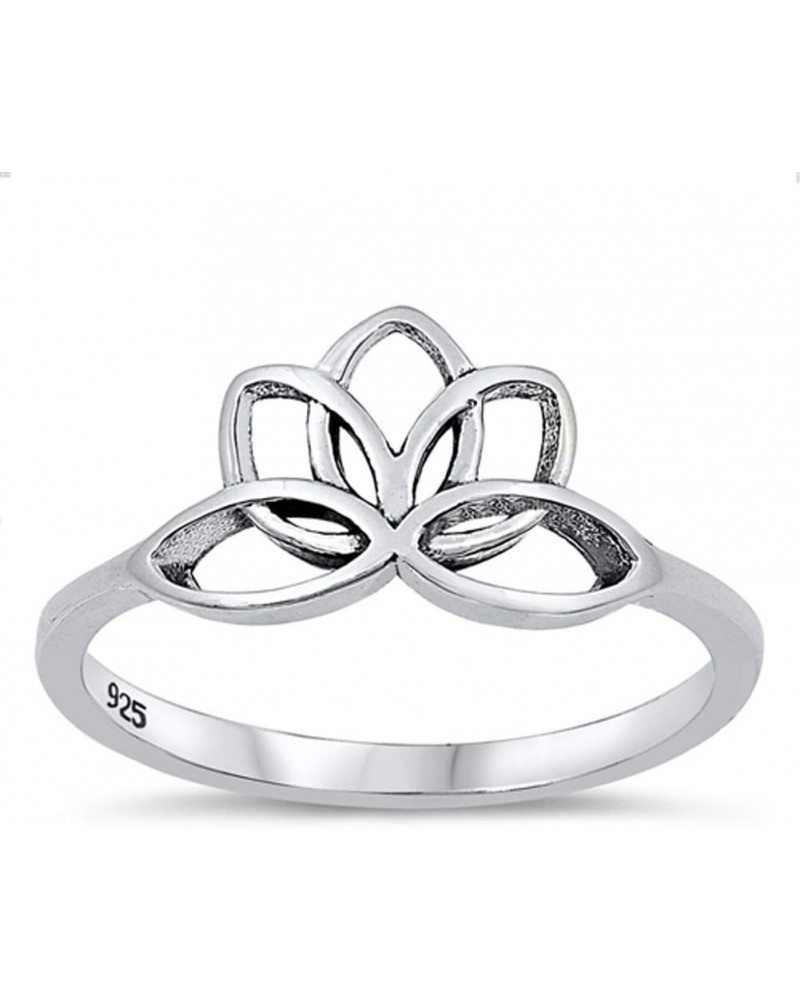 Beautiful Spiral Lotus Flower Ring New .925 Sterling Silver Band Sizes 4-10 $11.93 Rings