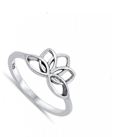 Beautiful Spiral Lotus Flower Ring New .925 Sterling Silver Band Sizes 4-10 $11.93 Rings