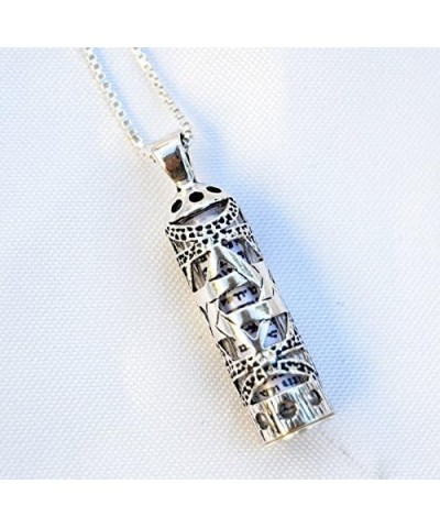 Sterling Silver 925 Mezuzah Pendant & Necklace.w-magen David Judaica Made Israel $20.52 Necklaces