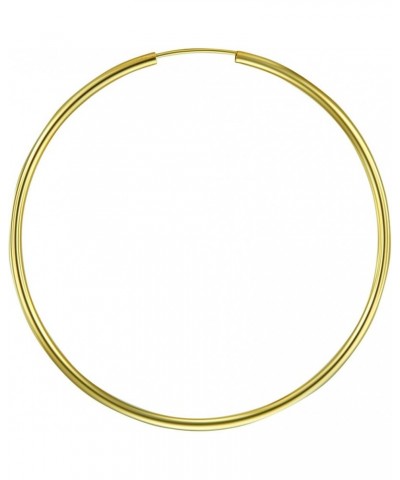 TWJC 14k REAL Yellow Gold 2mm Thickness Endless Hoop Earrings - 9 Different Size Available 55 mm $46.06 Earrings