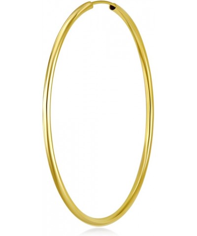 TWJC 14k REAL Yellow Gold 2mm Thickness Endless Hoop Earrings - 9 Different Size Available 55 mm $46.06 Earrings