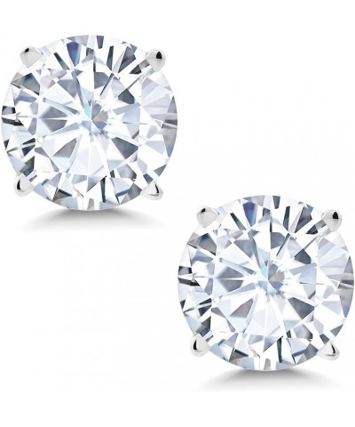 14K White Gold Forever Classic Moissanite from Charles & Colvard Stud Earrings For Women (1.60 Cttw, Round 6MM) $70.00 Earrings