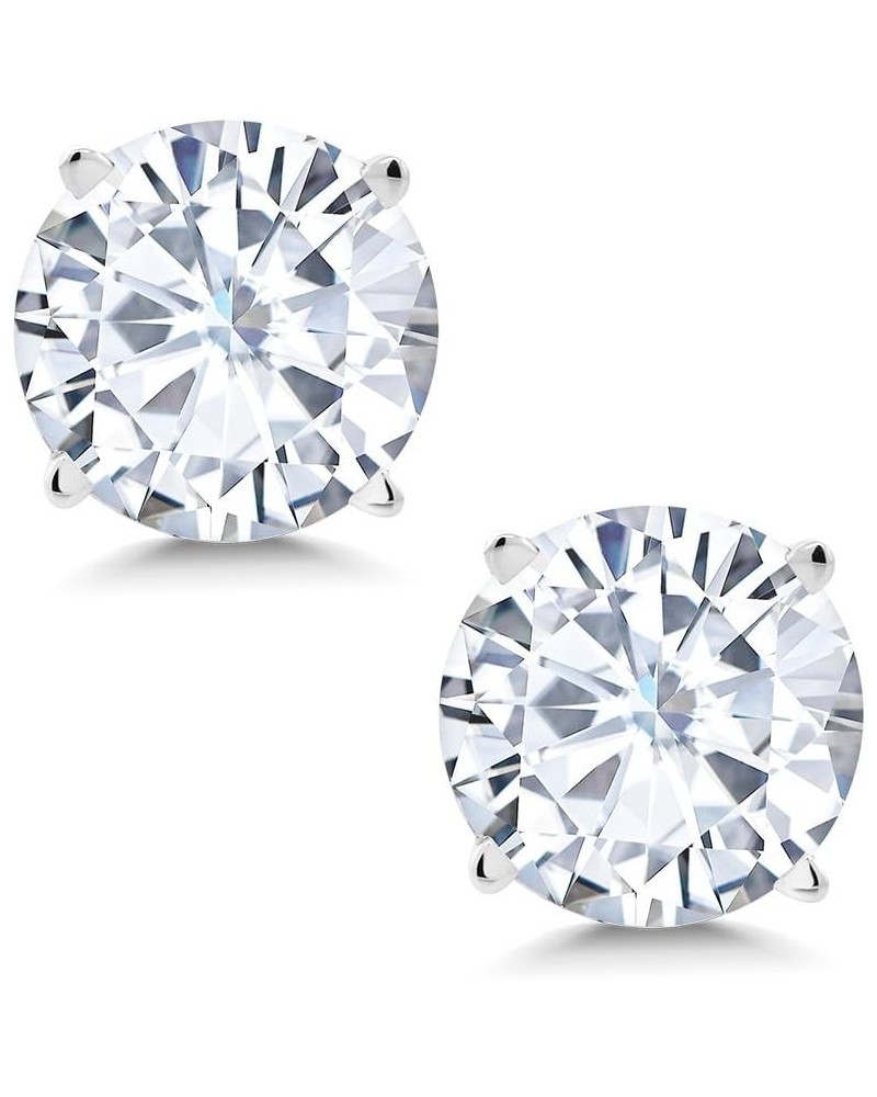 14K White Gold Forever Classic Moissanite from Charles & Colvard Stud Earrings For Women (1.60 Cttw, Round 6MM) $70.00 Earrings