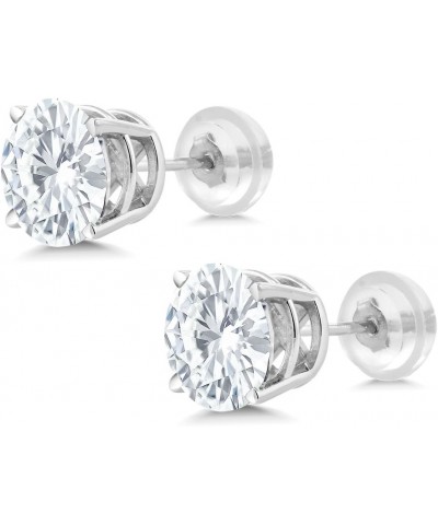 14K White Gold Forever Classic Moissanite from Charles & Colvard Stud Earrings For Women (1.60 Cttw, Round 6MM) $70.00 Earrings