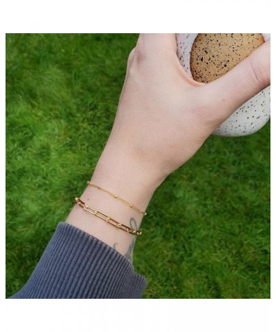 14k Gold Plated Bracelets for Women Herringbone Chain Bracelet Figaro Bracelet Satellite Bracelet Gold Bracelets for Women Gi...