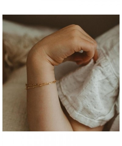 14k Gold Plated Bracelets for Women Herringbone Chain Bracelet Figaro Bracelet Satellite Bracelet Gold Bracelets for Women Gi...