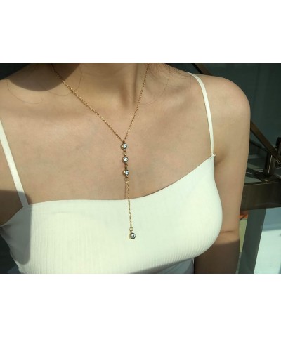 Stainless Steel Choker Necklaces Handmade Y Shape Tassel Star Crystal Long Pendant Multilayer Necklaces 3 Layer Chain Necklac...