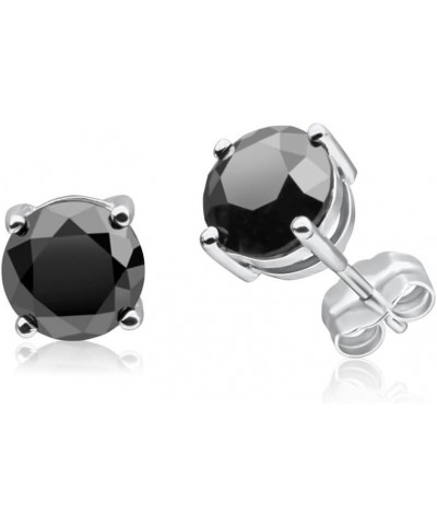 1/2-10 Carat Total Weight Black Diamond Stud Earrings Platinum 1.01 carats $88.31 Earrings