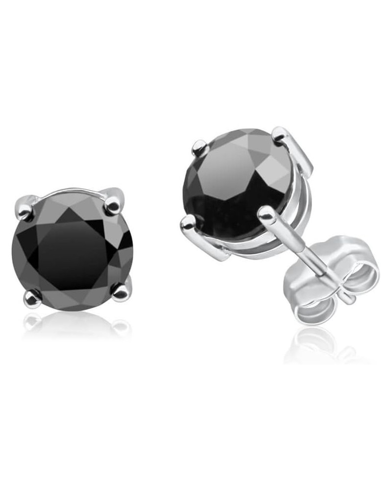 1/2-10 Carat Total Weight Black Diamond Stud Earrings Platinum 1.01 carats $88.31 Earrings