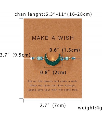 4Pcs/Pack Handmade Druzy Wrap Friendship Braided Bracelet Adjustable Wrist Cord Beaded Bracelet for Women Girls Wish Card Jew...