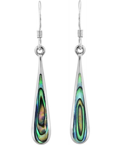 Sophisticated Long Teardrops Abalone Shell .925 Sterling Silver Dangle Earrings $8.61 Earrings