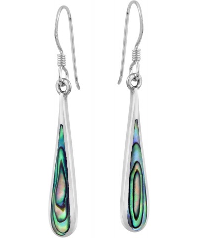 Sophisticated Long Teardrops Abalone Shell .925 Sterling Silver Dangle Earrings $8.61 Earrings