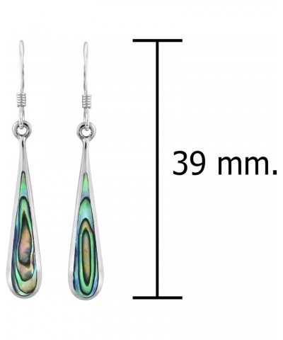 Sophisticated Long Teardrops Abalone Shell .925 Sterling Silver Dangle Earrings $8.61 Earrings