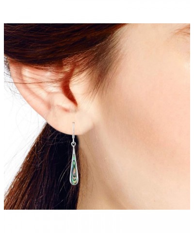 Sophisticated Long Teardrops Abalone Shell .925 Sterling Silver Dangle Earrings $8.61 Earrings