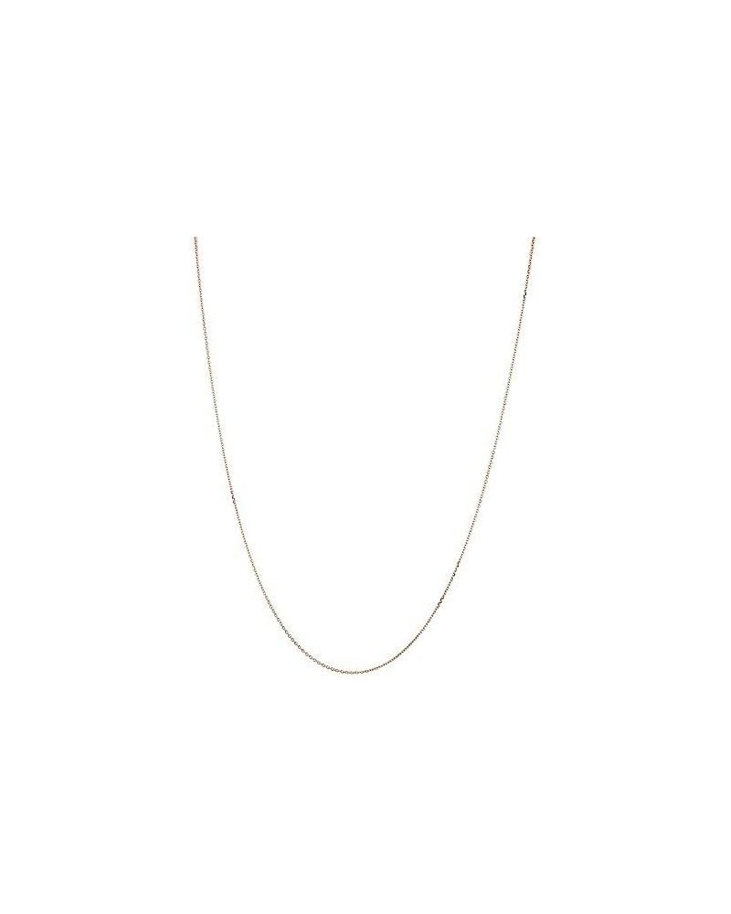 14K Yellow or White or Rose/Pink Gold 1.1mm Shiny Diamond Cut Lite Cable Link Chain Necklace for Pendants and Charms with Lob...