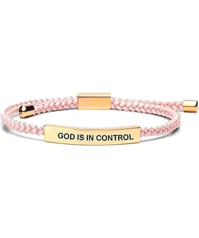 God Is In Control Tube Bracelet Handmade Gifts for Women Braided Faith Adjustable Bracelets Christian Bracelets for Women Gir...