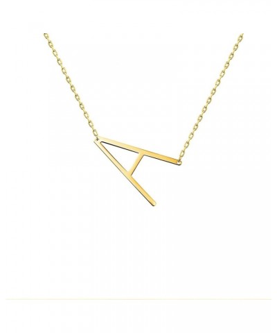 Stainless Steel Initial Letters Necklace for women and girls color gold and Silver from A-Z A-Gold $7.41 Necklaces