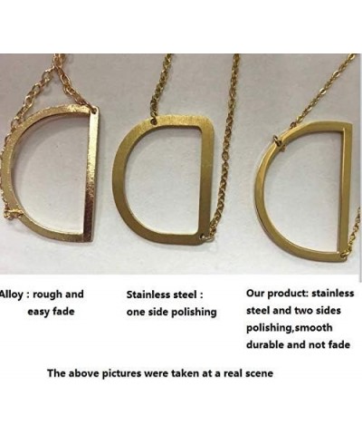 Stainless Steel Initial Letters Necklace for women and girls color gold and Silver from A-Z A-Gold $7.41 Necklaces