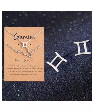 Zodiac Necklace Bracelets Studs Earring 3Pcs Jewelry Sets for Women 12 Constellation CZ Astrology Horoscope Birthday Gifts Ge...