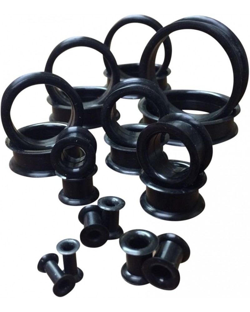 PAIR of Black Soft Silicone Ear Tunnels Plugs - up to size 50mm! 1&7/16" (36mm) $8.34 Body Jewelry