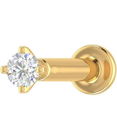 0.03 to 0.14 Carat 4-Prong Solitaire Diamond Nose Pin Stud in 18K Gold Yellow Gold 0.05 carats $51.75 Body Jewelry